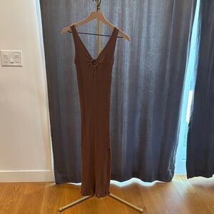 Project Social T Tan Ribbed Dress